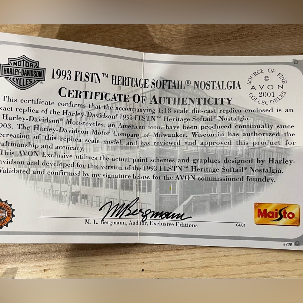 Harley Davidson 1993 Heritage Softail collectible - Picture 3 of 6